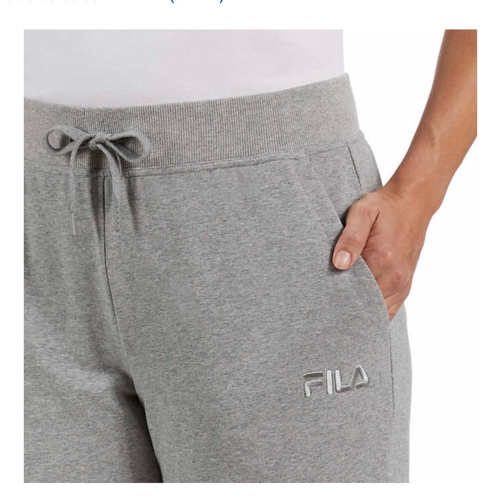 NWT 🩶 FILA Ladies' 95% Comfy Cotton French Terry Jogger | Plus-Size 2X | Gray